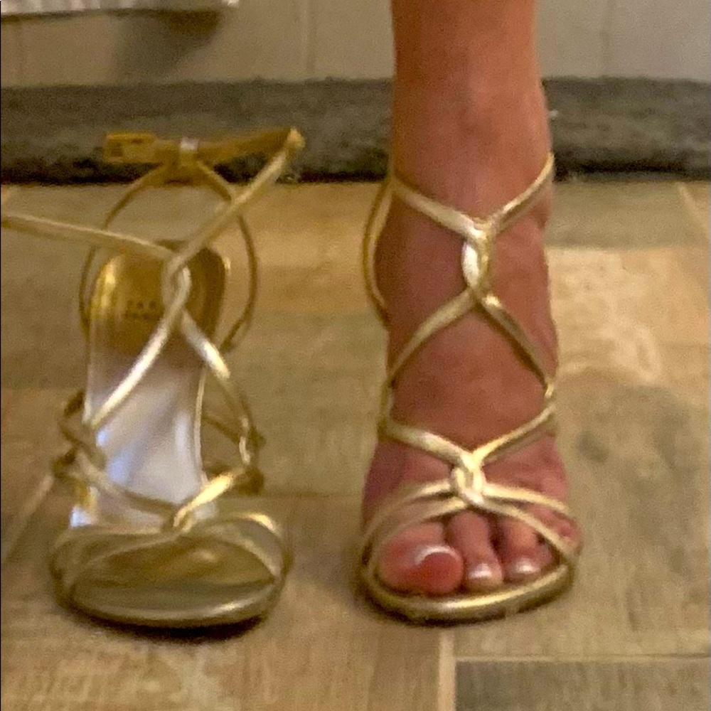 Gold Stuart Weitzman Evening Sandals